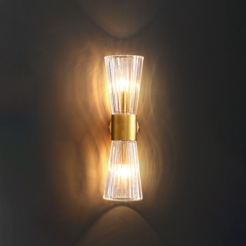 Stile moderno Style geometrico Sconcetto lampada con foglie di cristallo per la parete della camera da letto in oro
