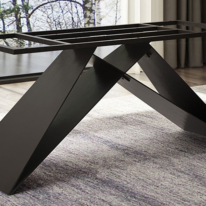 Industrial Rectangle Dining Table Wood Table with Metal Legs for Home