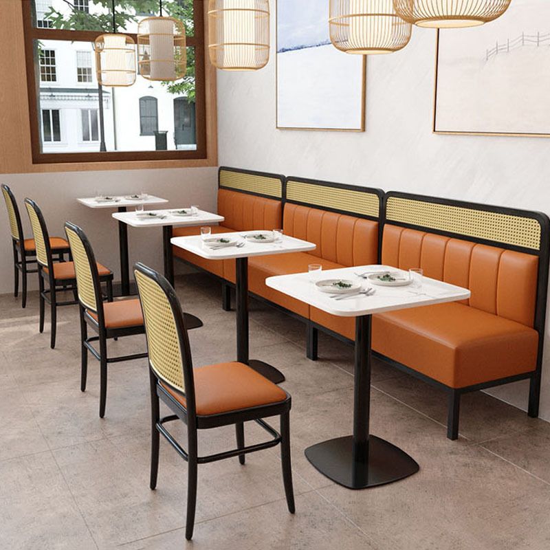 Contemporary Bar and Counter Stool Brown Stool with 4 Legs in Black