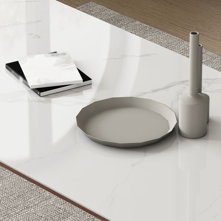 4 Legs Dining Site Table Midcentury Style Stone Dinette Table for Home Kitchen