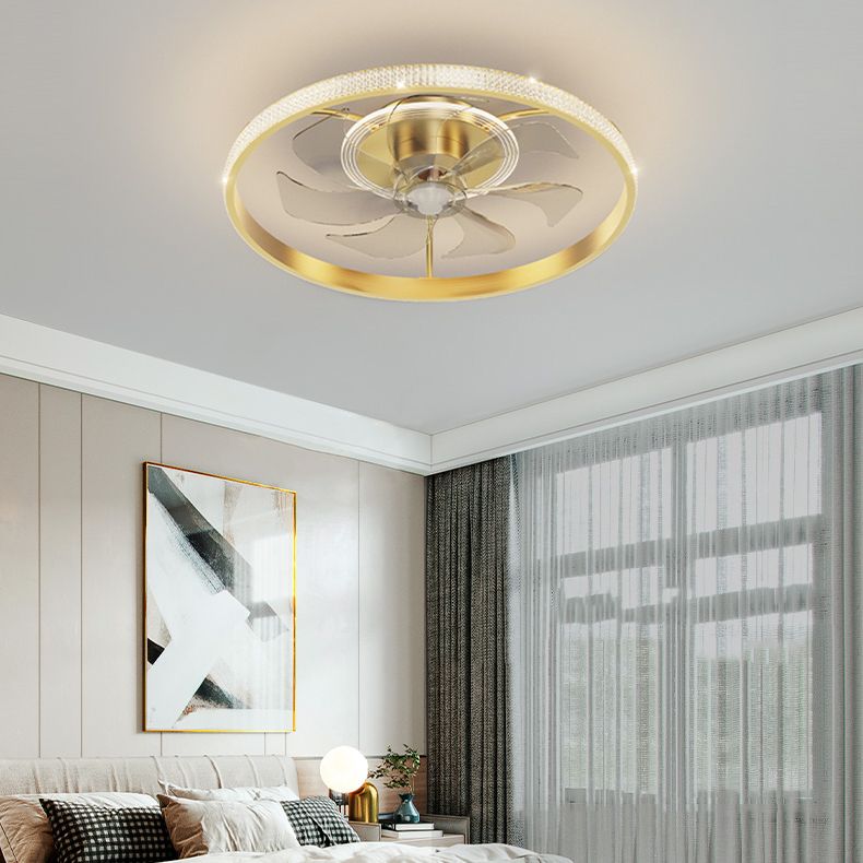 1 Light Ceiling Fan Light Modern Style Metal Ceiling Fan Light for Dining Room