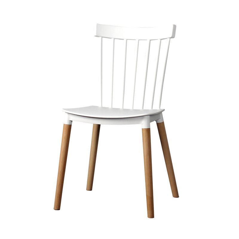 Contemporary Style Dining Room Chair Slat Back Stackable Side Chair for Kitchen