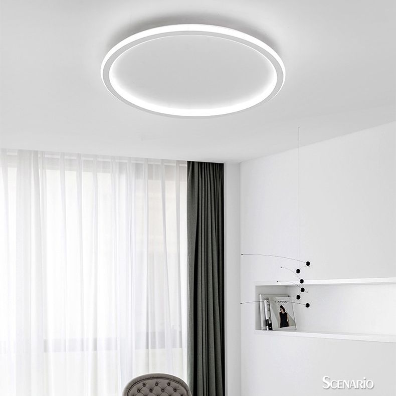 1-Light Round Shade Flush Mount Modern Simple Style Flush Mount LED Lights