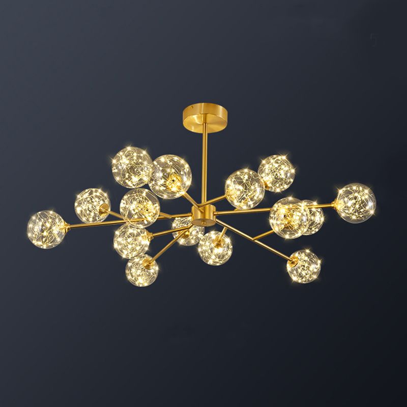 Spherical Branch Hanging Lights Modern Style Glass Hanging Lighting for Bedroom