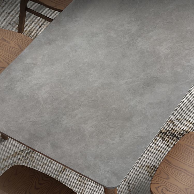 Medieval Modern Grey Table Rectangle Sintered Stone Table with 4 Legs for Restaurant