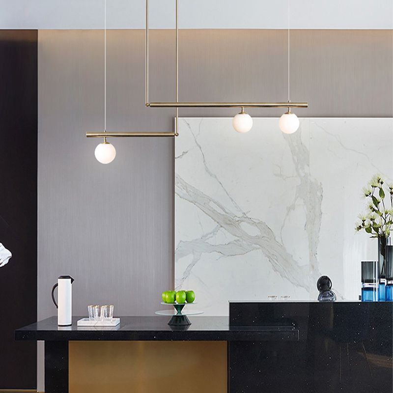 Metal Kitchen Island Lighting Industrial Glass Shaded Ceiling Light for Room