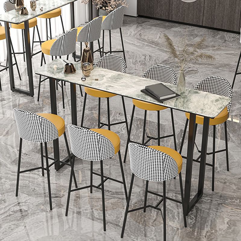Stone Top Table Industrial Style Bistro Pub Table for Patio Use
