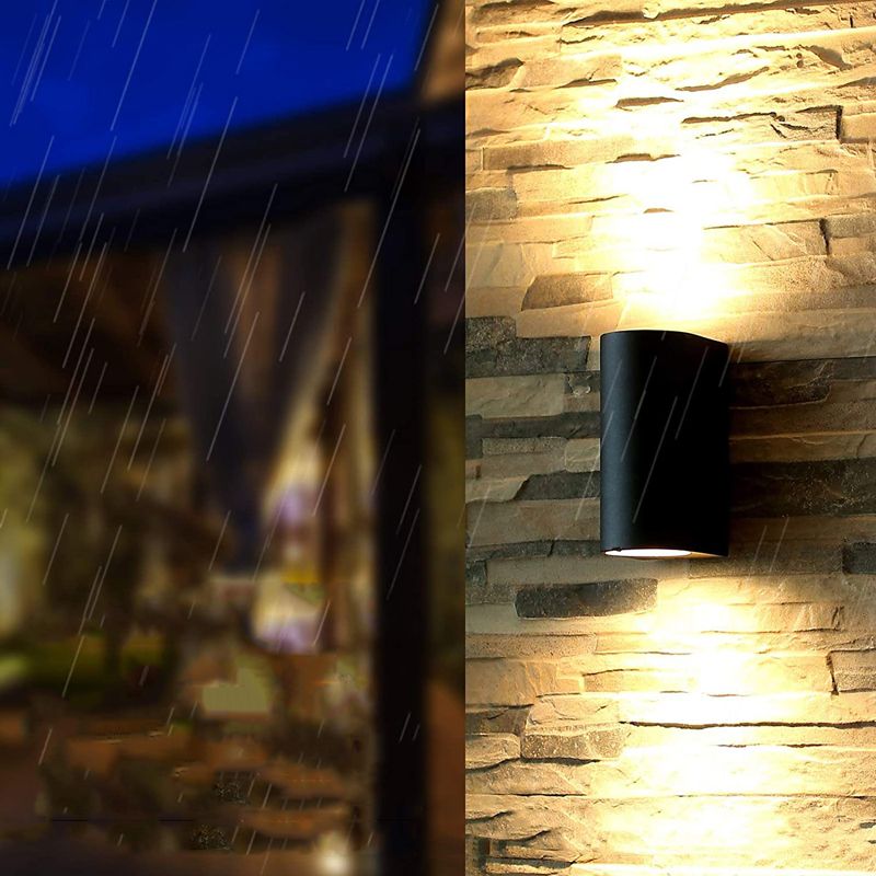 Cylinder Shape Wall Lamp Modern Style Metal 2 Lights Wall Light in White/Black
