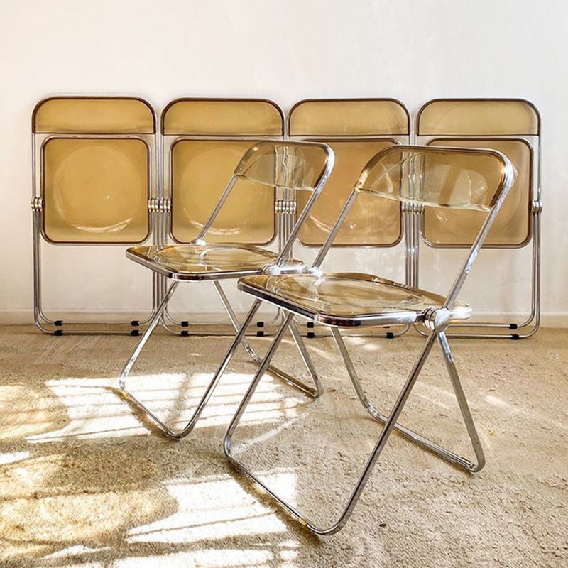 Chaise latérale pliante ouverte en plastique de style industriel