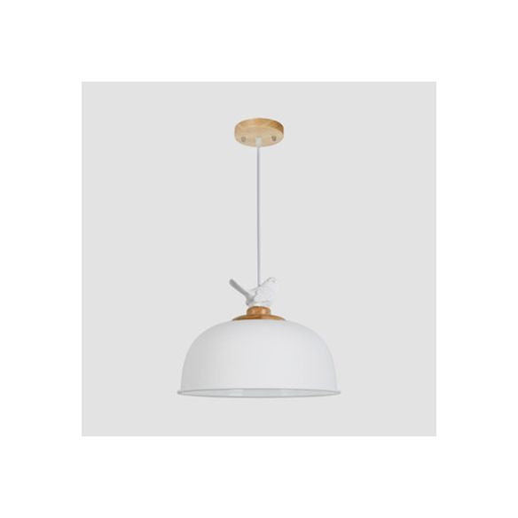 Luz de colgante colgante hemisférico nórdico 1 luz de suspensión de aluminio ligero con pájaro para balcón