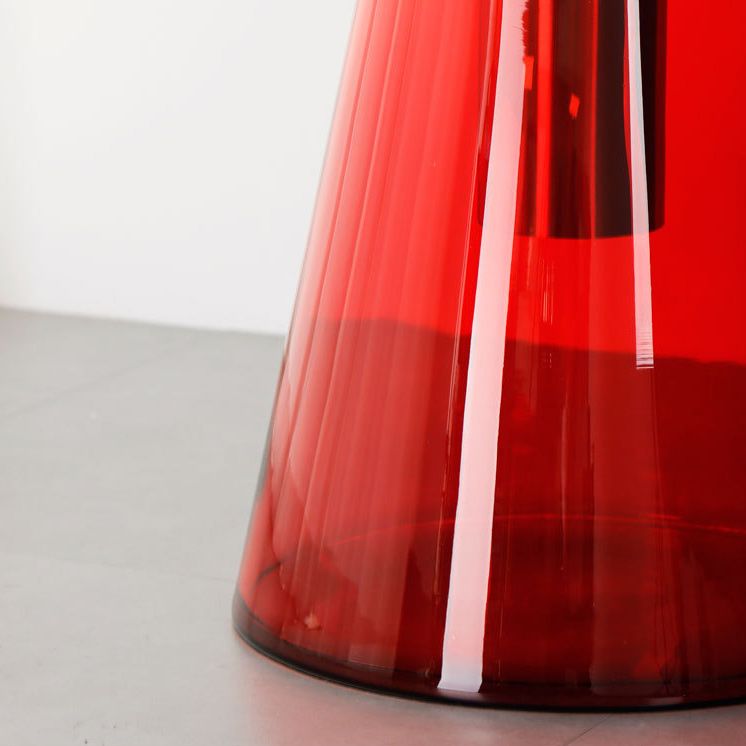 25.2" Tall Contemporary Style Side End Table Glass Pedestal Round Sofa Side Accent Table