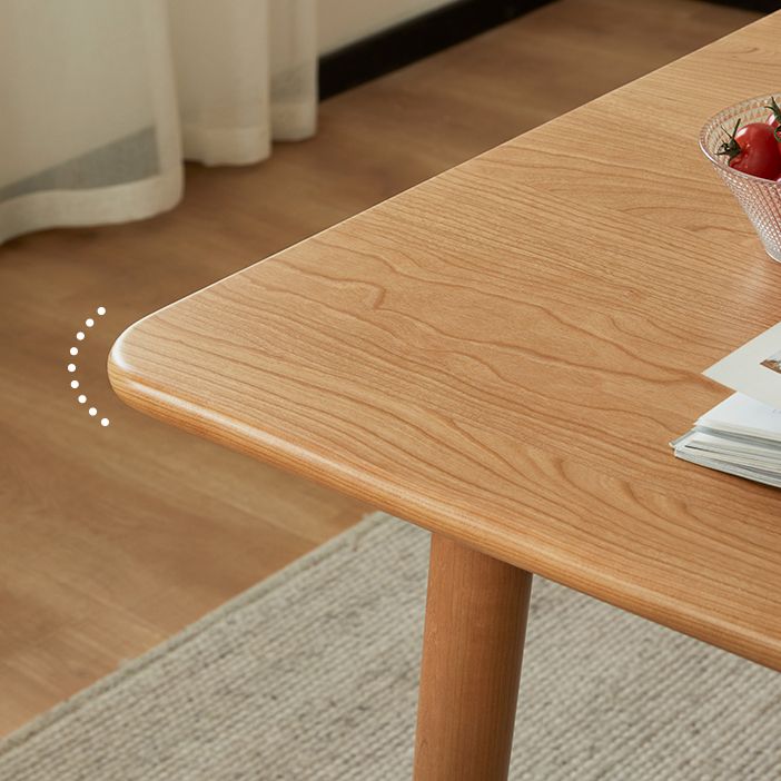 Modern Solid Wood Rectangular Space Saving Top Dining Table with 4 Legs