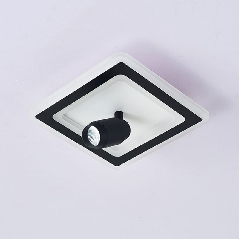 Aparte de techo semi descarga LED de 2 luces con luz de techo acrílico cuadrado de estilo conciso moderno con lámpara de hierro forjado