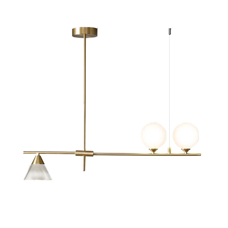 Glass Globe Island Pendant Lighting Modern Multiple-Light Island Light Fixtures