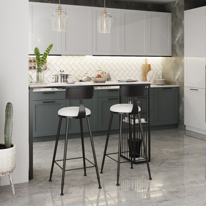 White Marble Kitchen Counter-height Pub Table Rectangle Bar Dining Table