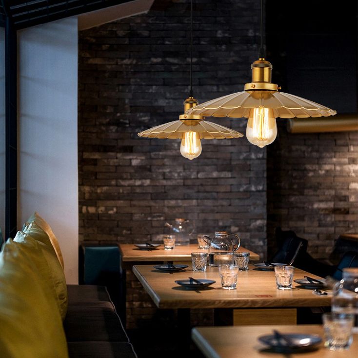 1 Light Geometric Hanging Ceiling Lights Industrial Style Metal Pendant Light Fixtures for Restaurant
