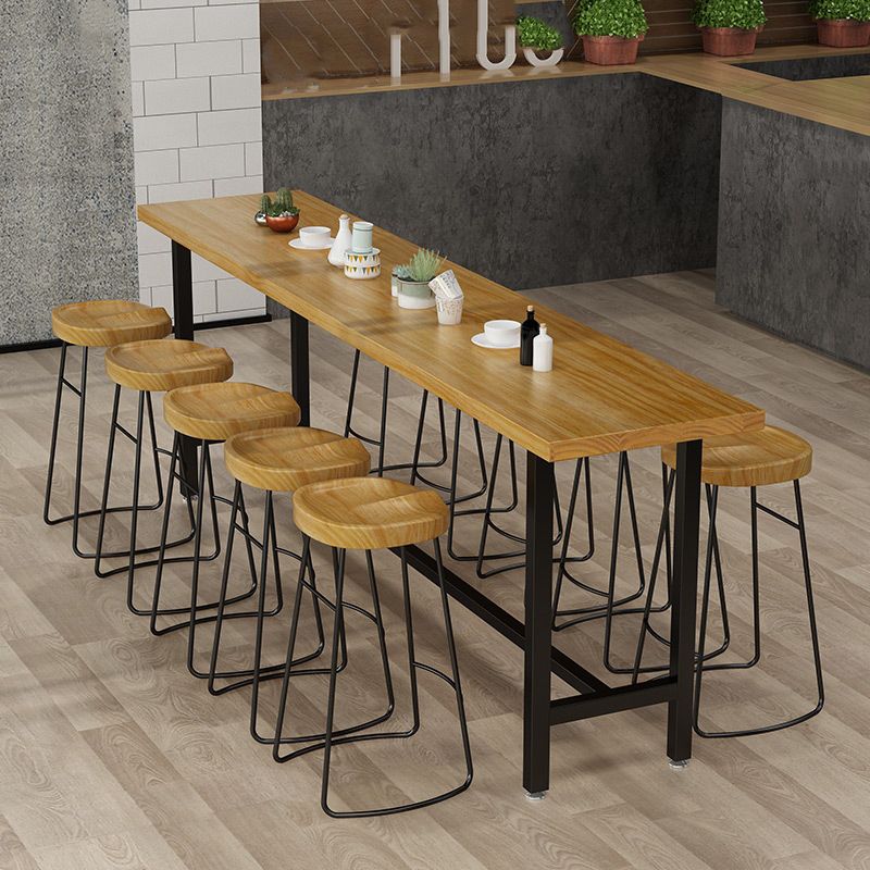 1/2/6/7/9/11 Pieces Table and Stool Set Rectangle Glam Solid Wood Counter Height Set