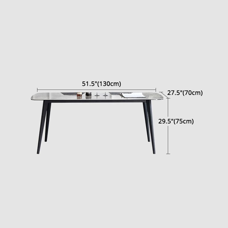 Modern Rectangle Dinette Set 1/2/5/7 Pieces Grey Sintered Stone Top Dining Table Set