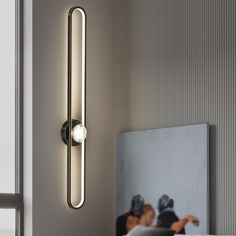 Metal Modern Wall Sconce Linear Shape LED Vanity Lamp with Acrylic Shade for Bathroom