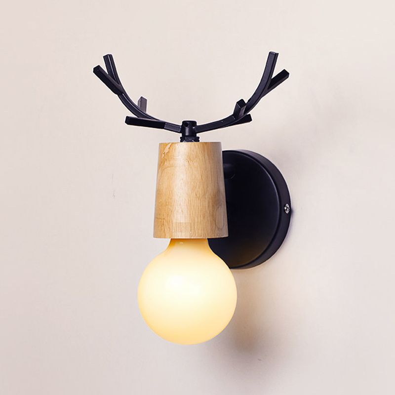 Geometric Wall Lighting Fixtures Modern Style Wood 1 Light Wall Lighting