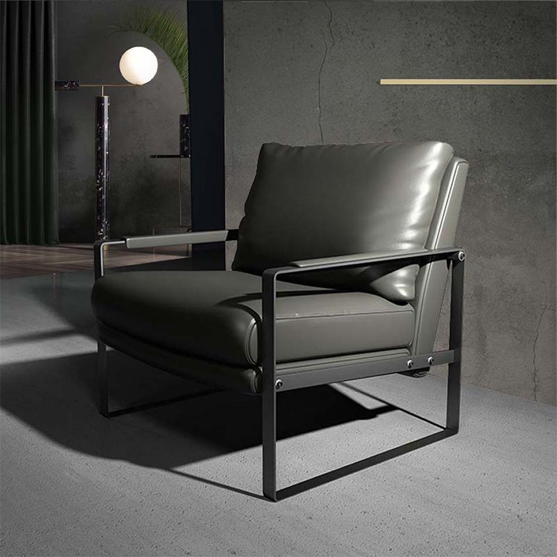 Bonded Leather/Linen Arm Chair 27.5 "L x 34.2"W x 31.4"H Arms Included Chair