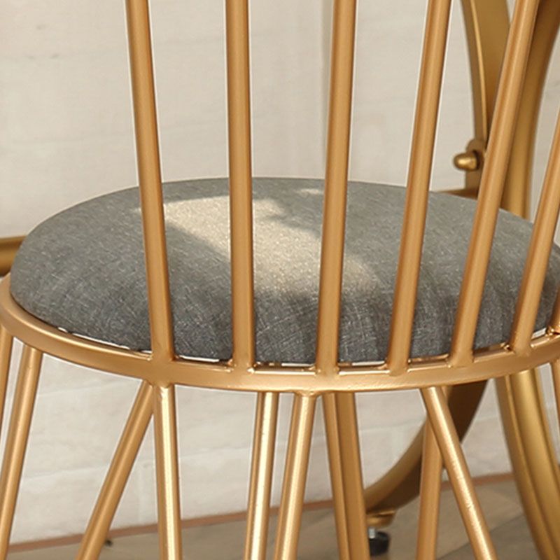 Contemporary Metal Dining Room Chairs Slat Back Dining Chair in Gold