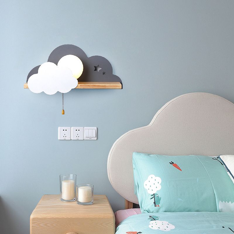 Modern Style Wooden Wall Light Fixture Creative Wall Light Sconce for Child's Room