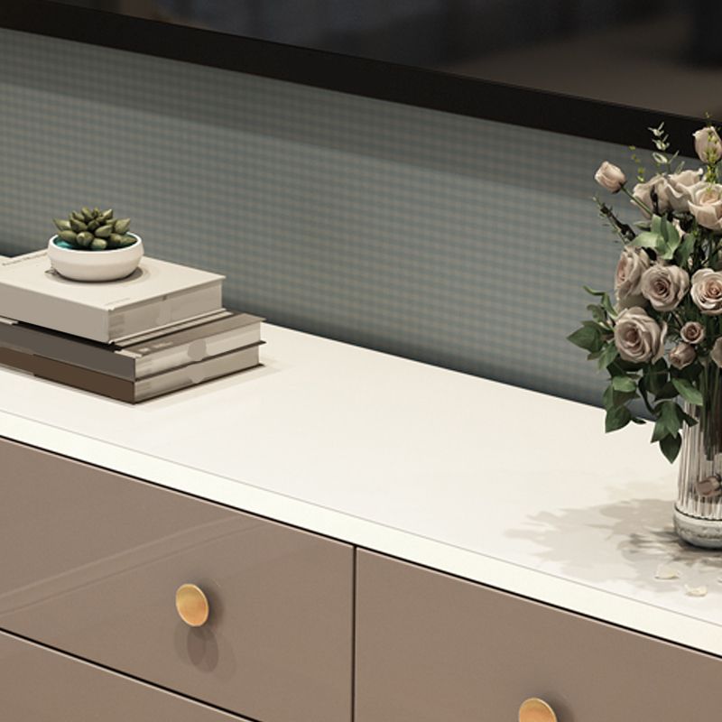 16" W Wood Double Dresser Modern Storage Chest with Drawers for Bedroom