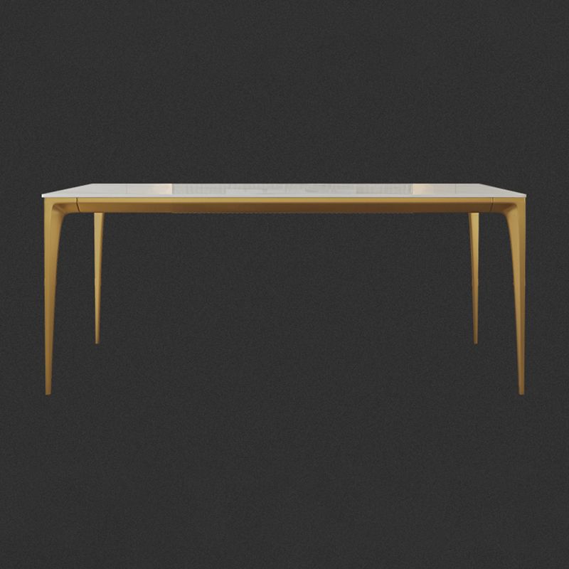 Mesa de comedor de piedra sinterizada Estilo de lujo 4 patas Mesa de rectángulo base para comedor