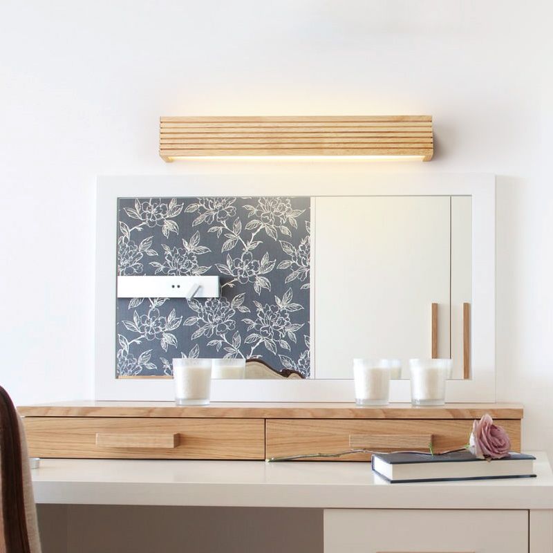 Laminiertes Holz Rechteck Wandleuchte minimalistisch Beige LED LED LED