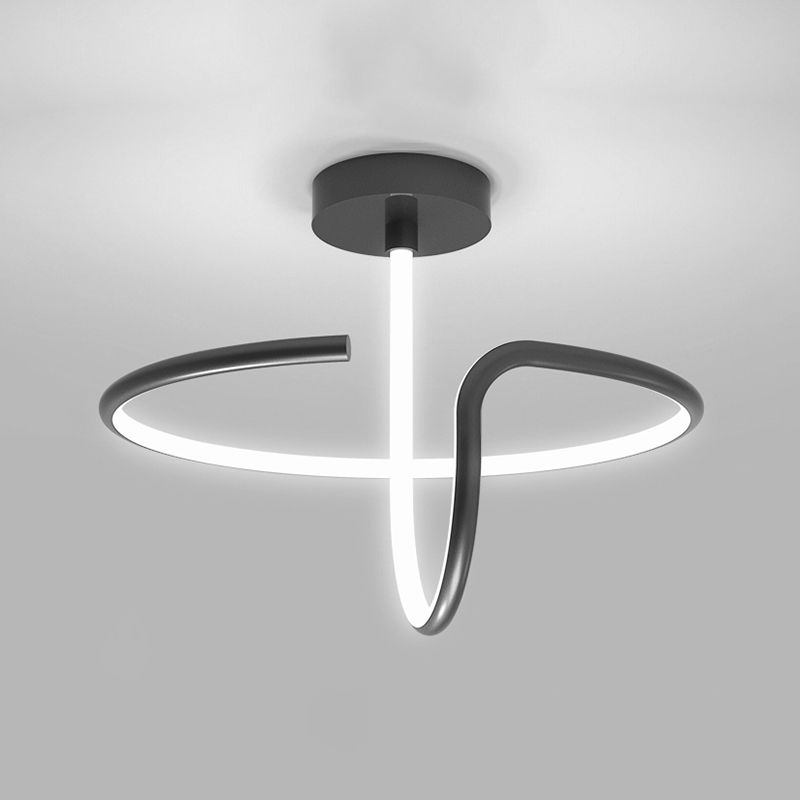 Modern Style Linear Shape Ceiling Fixture Metal 1 Light Flush Ceiling Light Fixture