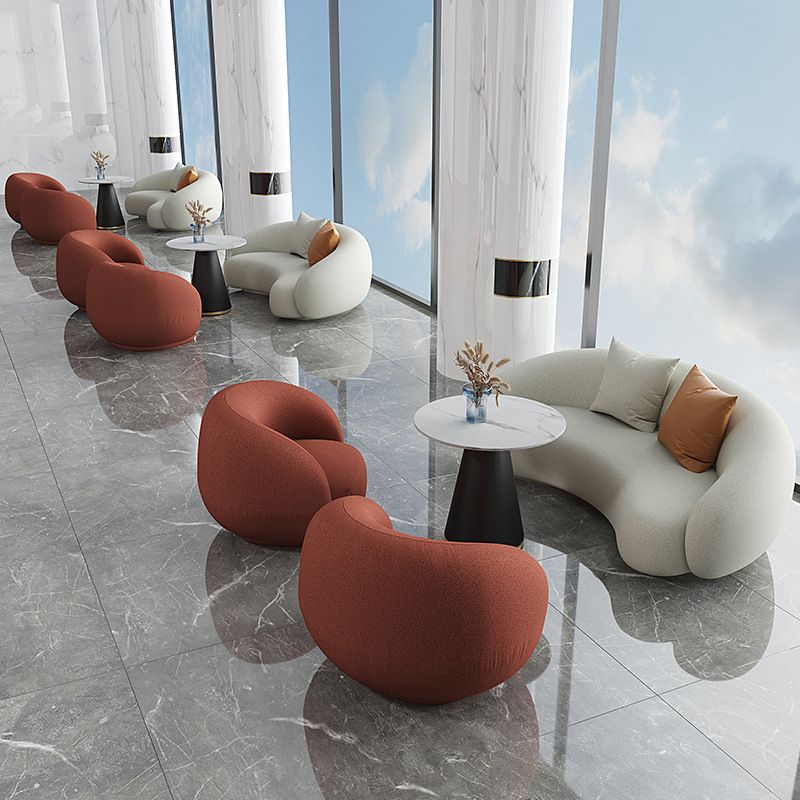 Modern Round Dining Table for Kitchen White Table with Metal Base