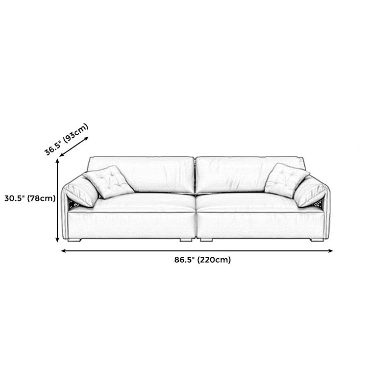Stain Resistant Stationary Living Room Pillow Top Arm Standard Gray Sofa