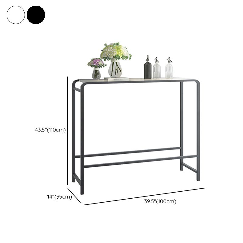 Modern Bar Dining Table Rectangle Indoor Bar Stool Table with Footrest