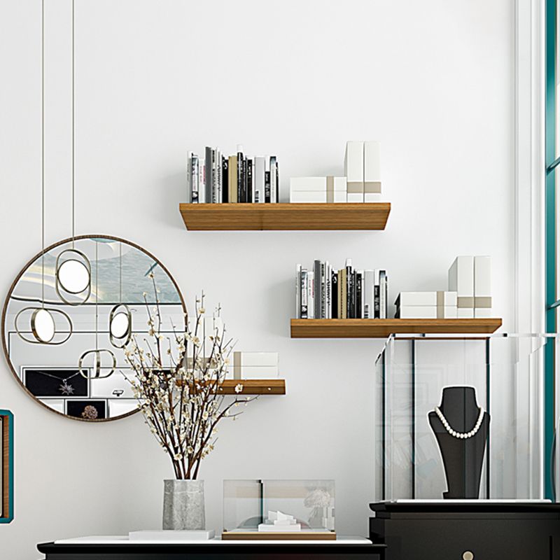 Contemporary Wood Bookshelf Closed Back Wall Mounted Bookcase for Office