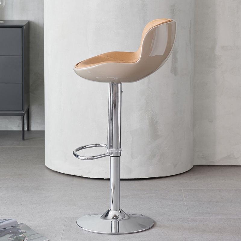 Industrial Bar Stool Leather Adjustable Counter Stool with Swivel