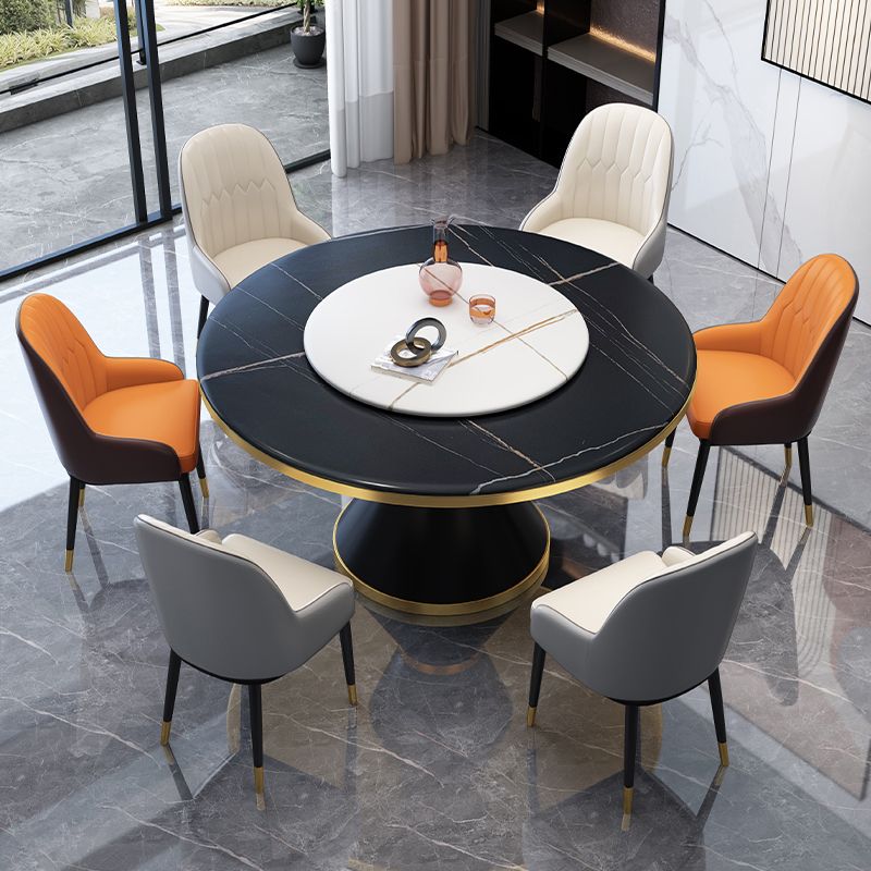 Glam Gesinterde Steen Ronde Vorm Eettafel Keuken Standaard Eettafel met Voetstuk