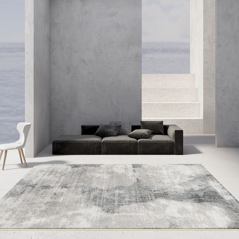 Tapis nostalgique gris en Polyester, tapis d'intérieur fleuri, résistant aux taches, pour la décoration de la maison