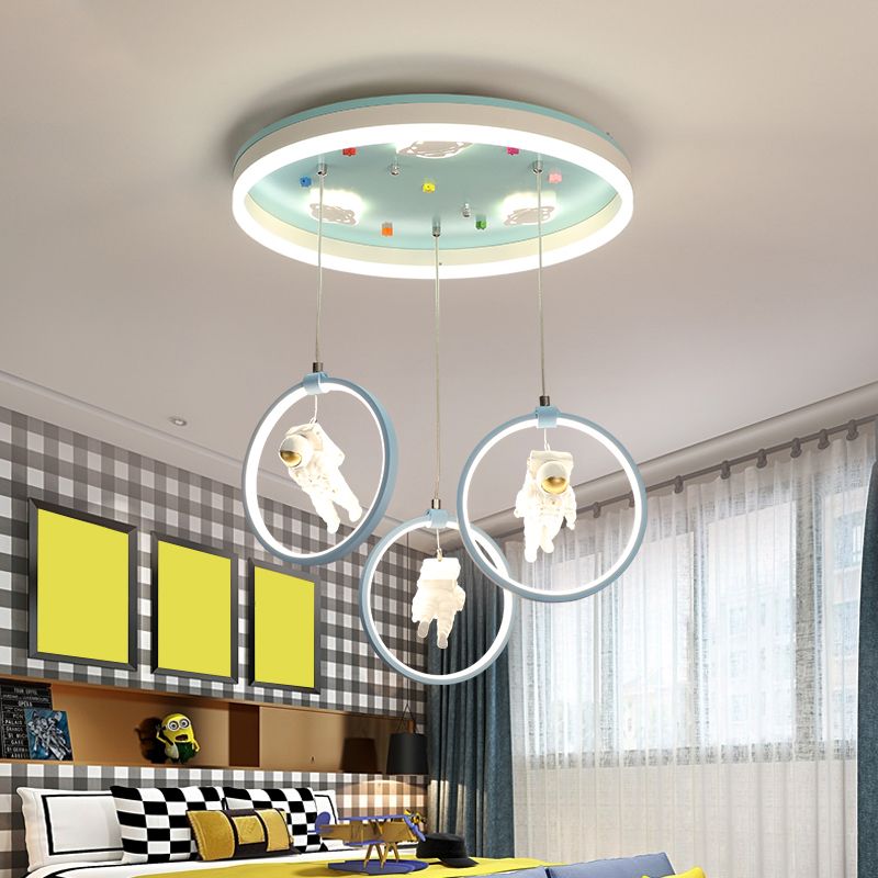Accensione Multi Affermazione Multifilico Metallic Allegato a forma di anello Accensione a LED a LED LED con decorazione per astronauti