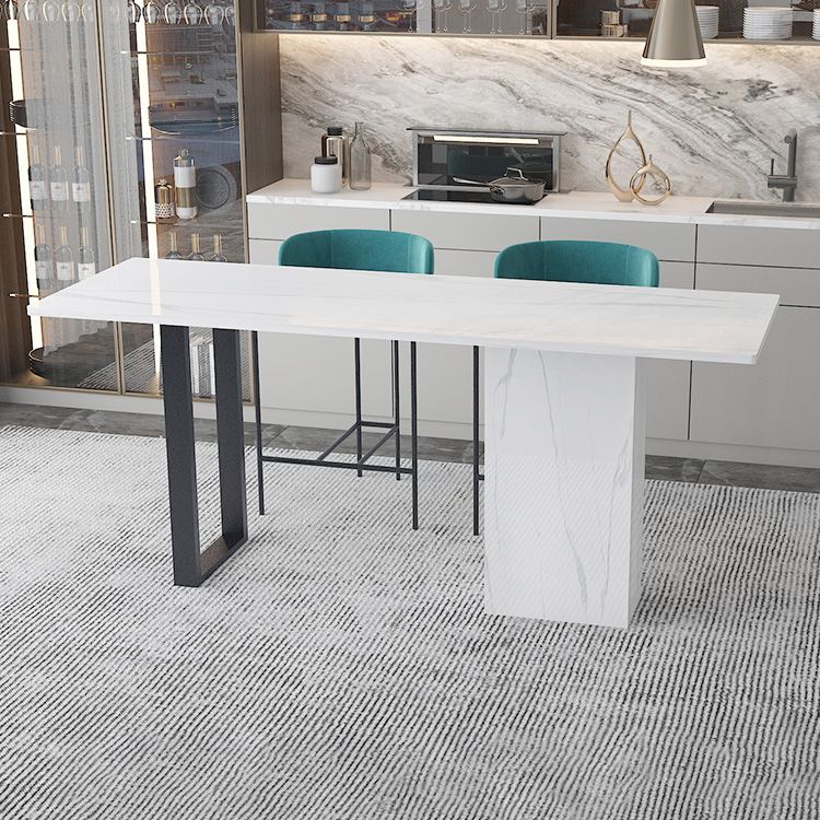 Industrial 1/2/3 Pieces Sintered Stone Bar Table Set Rectangular Counter Set