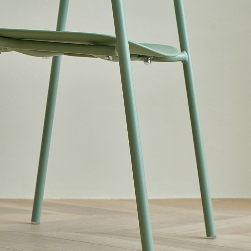 Modern Open Back Side Chair Plastic Arm Indoor Chair with Metal Base