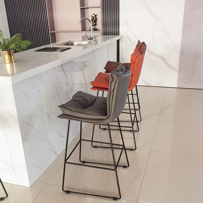 Metal Contemporary Kitchen Dining Room Armless Stool Low Back Bar Stool