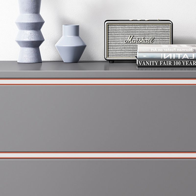 Contemporary Engineered Wood Storage Chest Bedroom Chest in Gray with Drawers