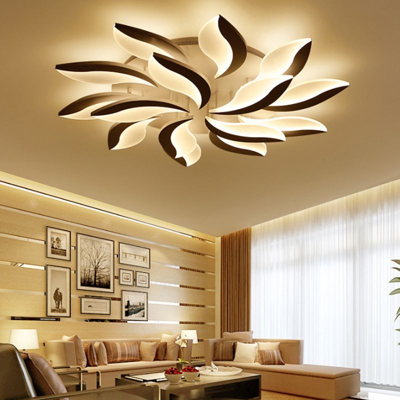 Acrylic Flower Flush Mount Light Contemporary LED 3/5/9 Lights Ceiling Lighting Fixture in Warm/White/Natural Light