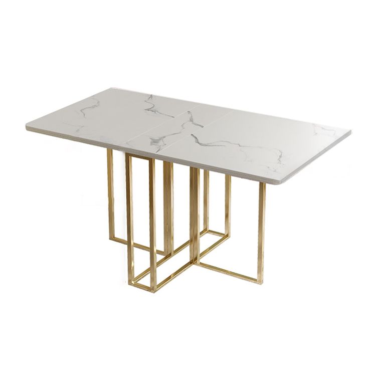 Mesa de comedor de mármol con faux contemporáneo Mesa de rectángulo de base para el hogar para el hogar