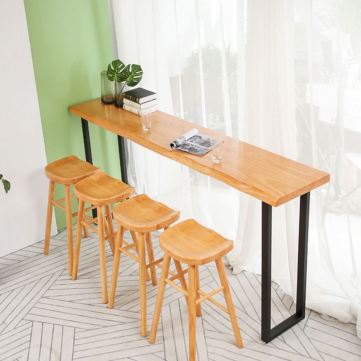 Tavolo da pranzo a barre rettangolo contemporaneo tavolo da bar in legno con base a slitta