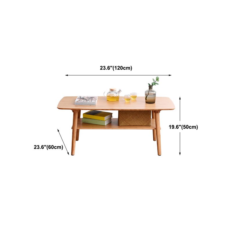 Scandinavian Style Coffee Cocktail Table 4 Legs Solid Wood Coffee Table