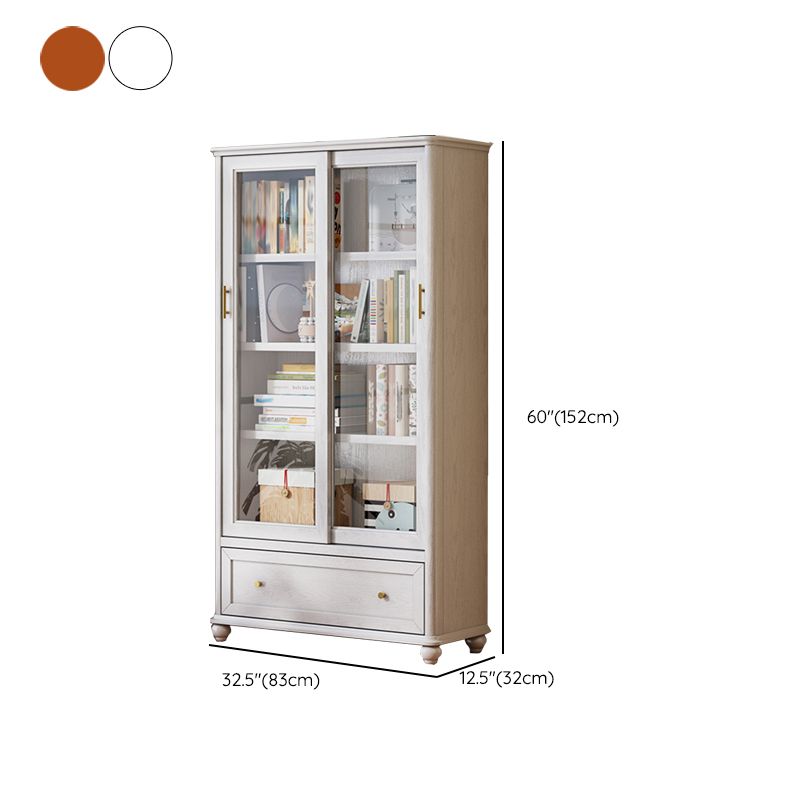 Vertical Solid Wood Bookcase Contemporary Closed Back Bookshelf