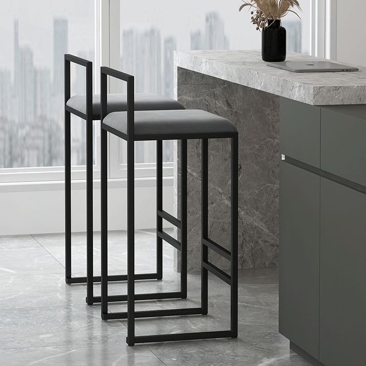 Contemporary Bar and Counter Stool Low Back Stool with Sled Base
