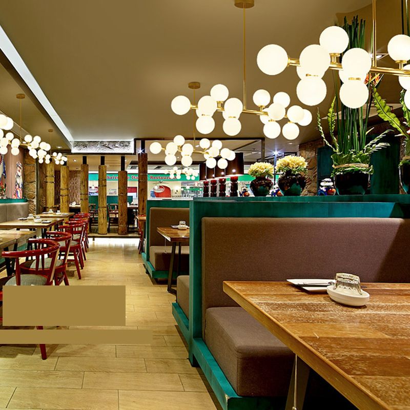 Molécula Dinning Room Illumining Defecture Glass Nordic Island Chandelier Light in White